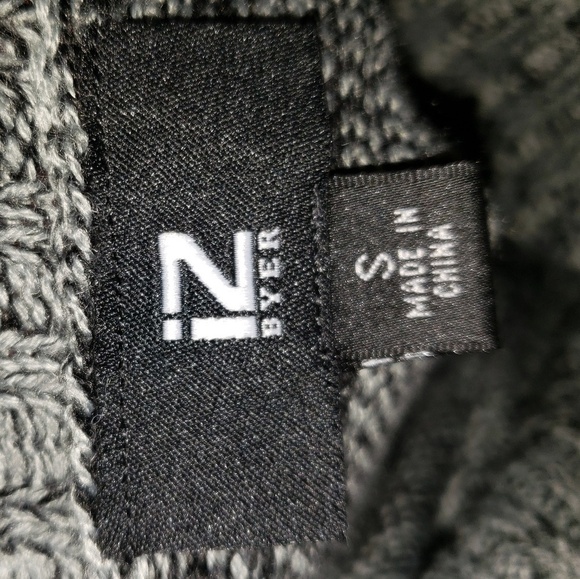 IZ Byer Knitted Turtleneck Drop-Waist Sweater Dress Gray Black - Picture 6 of 10